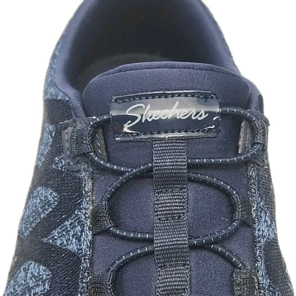 Skechers Sneaker Shoe Loafer Blue Wide Fit Women Sz 9.5 Foam Slip-on 100301W